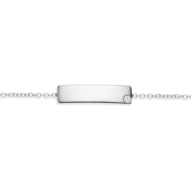 NOA mini personalised name bracelet in 18 karat white gold
