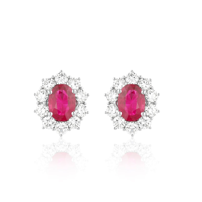Ruby Diamond Studs